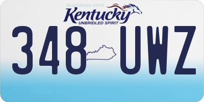 KY license plate 348UWZ