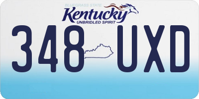 KY license plate 348UXD
