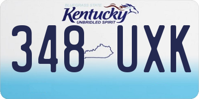 KY license plate 348UXK