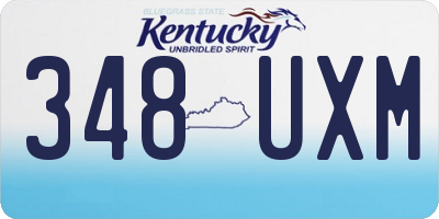 KY license plate 348UXM