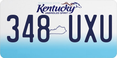 KY license plate 348UXU