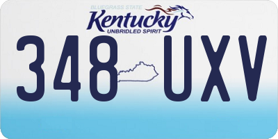 KY license plate 348UXV