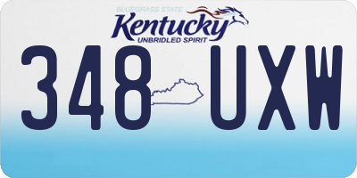 KY license plate 348UXW