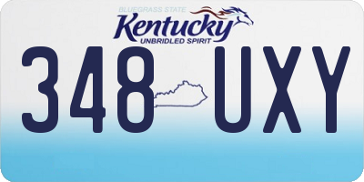 KY license plate 348UXY