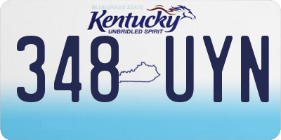KY license plate 348UYN