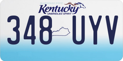 KY license plate 348UYV