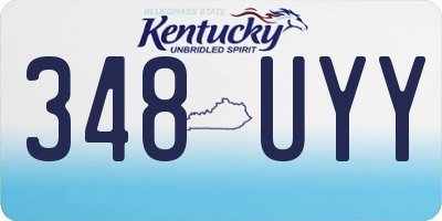 KY license plate 348UYY