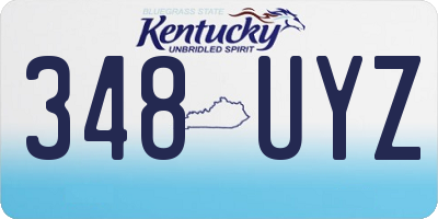 KY license plate 348UYZ