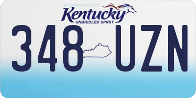 KY license plate 348UZN