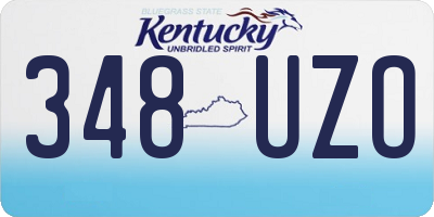 KY license plate 348UZO