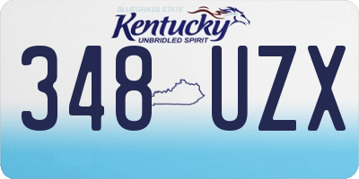KY license plate 348UZX