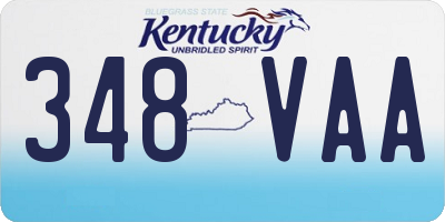 KY license plate 348VAA