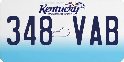 KY license plate 348VAB