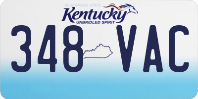 KY license plate 348VAC