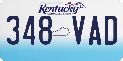 KY license plate 348VAD