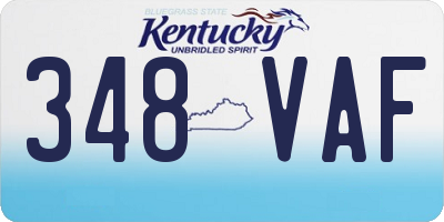 KY license plate 348VAF
