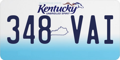 KY license plate 348VAI