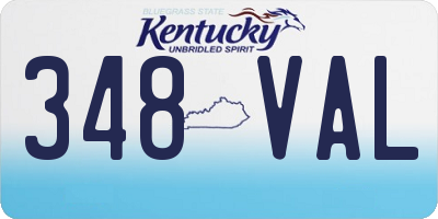 KY license plate 348VAL