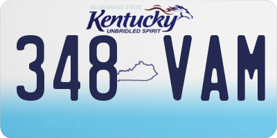 KY license plate 348VAM
