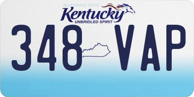 KY license plate 348VAP