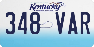 KY license plate 348VAR