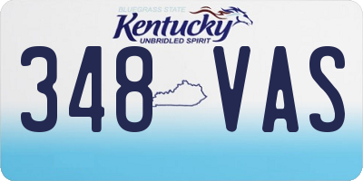 KY license plate 348VAS
