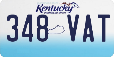 KY license plate 348VAT