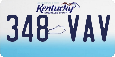 KY license plate 348VAV