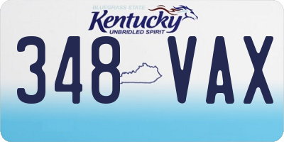 KY license plate 348VAX