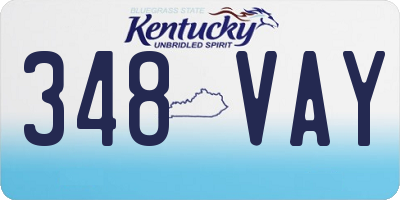 KY license plate 348VAY