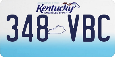 KY license plate 348VBC