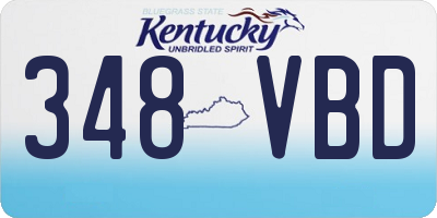 KY license plate 348VBD