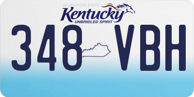 KY license plate 348VBH