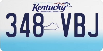 KY license plate 348VBJ