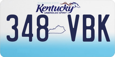KY license plate 348VBK