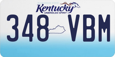 KY license plate 348VBM