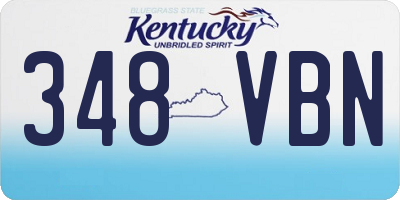 KY license plate 348VBN