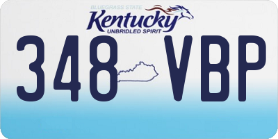 KY license plate 348VBP