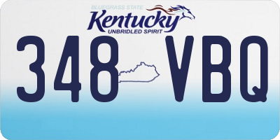 KY license plate 348VBQ