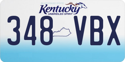 KY license plate 348VBX