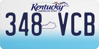 KY license plate 348VCB