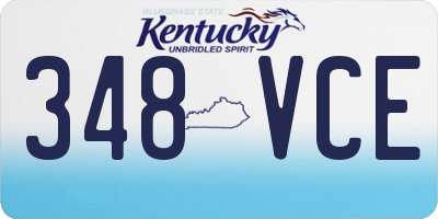 KY license plate 348VCE
