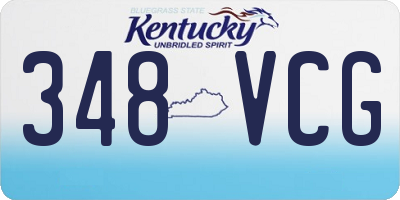 KY license plate 348VCG