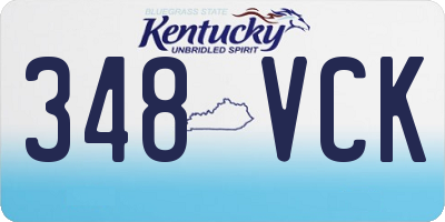 KY license plate 348VCK
