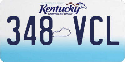 KY license plate 348VCL