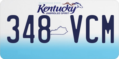 KY license plate 348VCM