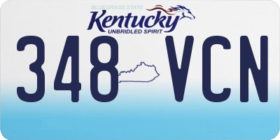 KY license plate 348VCN