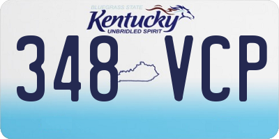 KY license plate 348VCP