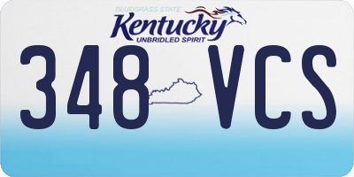 KY license plate 348VCS