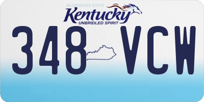 KY license plate 348VCW